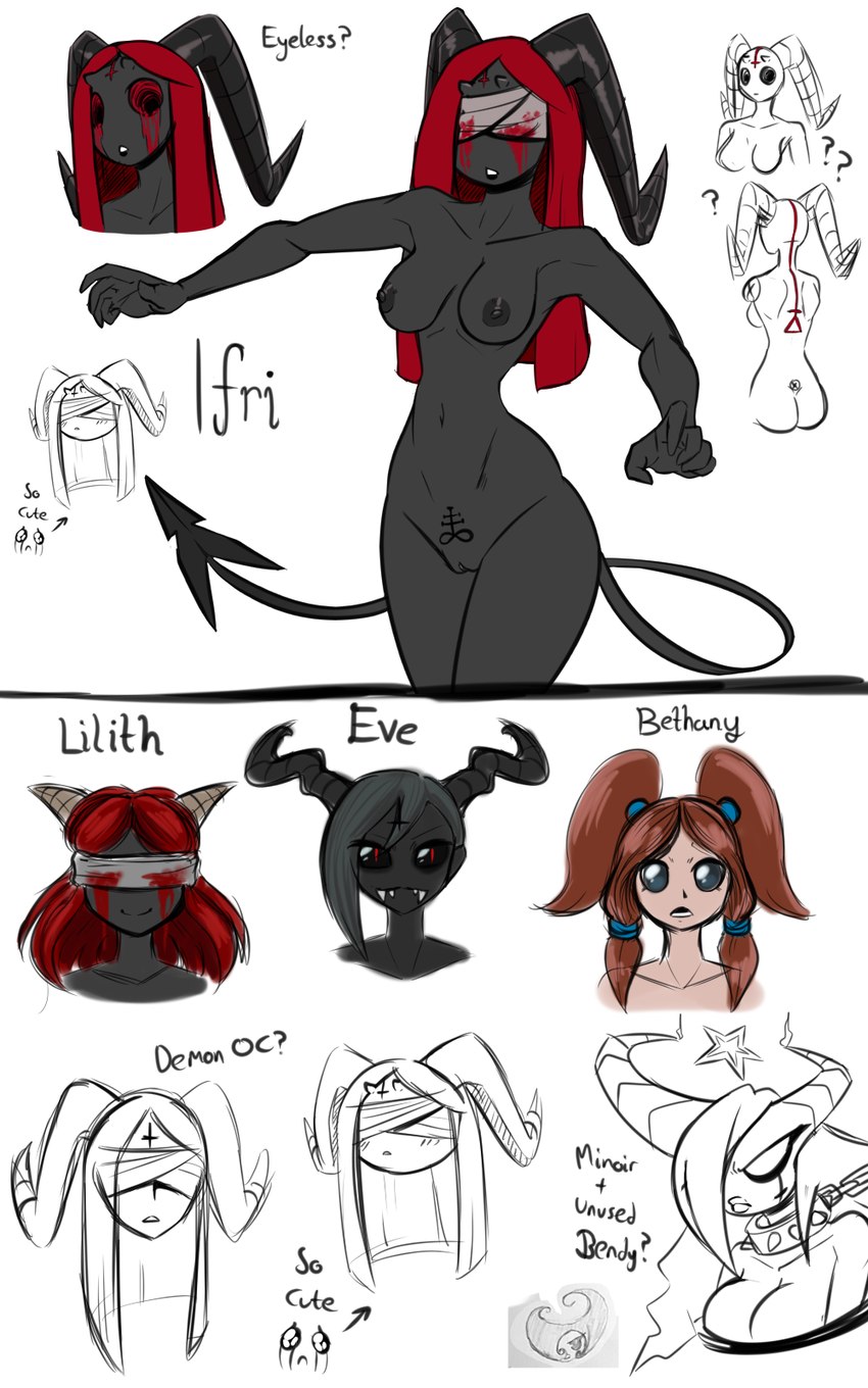 bethany, eve, ifri, and lilith (the binding of isaac (series)) created by latiar