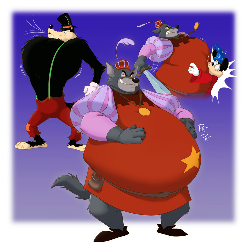 big bad wolf, mickey mouse, sheriff of nottingham, and zeke wolf (little red riding hood (copyright) and etc) created by pokelai