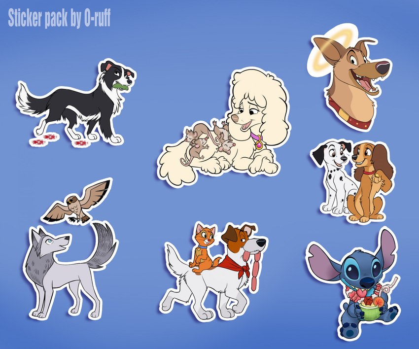 lady, stitch, jewel, merlyn, honey, and etc (all dogs go to heaven and etc) created by o-ruff