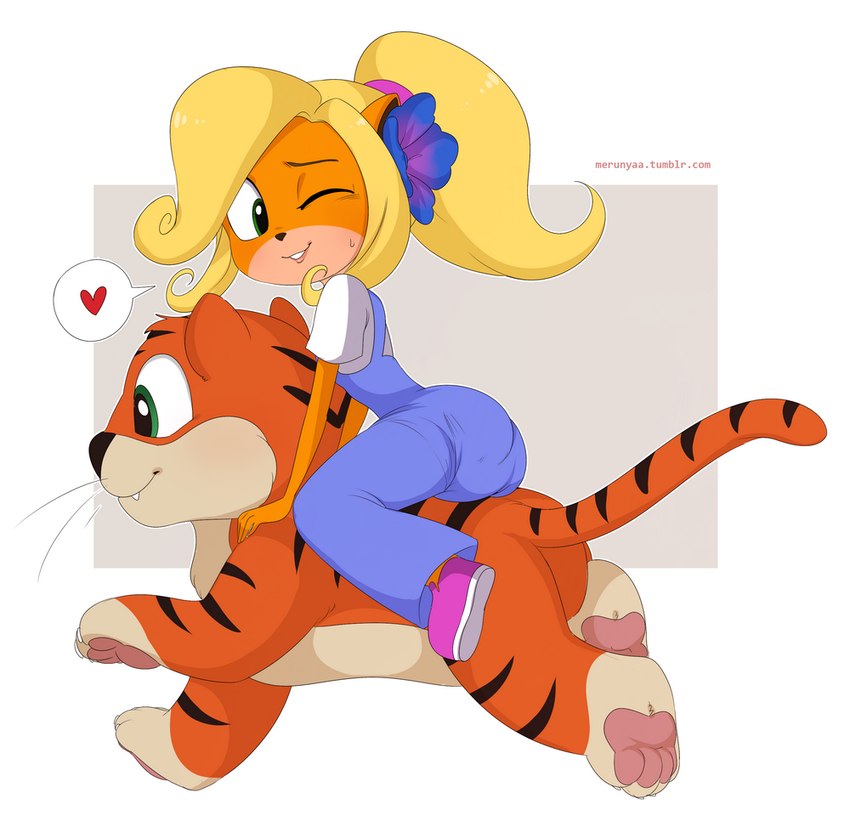 coco bandicoot and pura (crash bandicoot (series) and etc) created by merunyaa