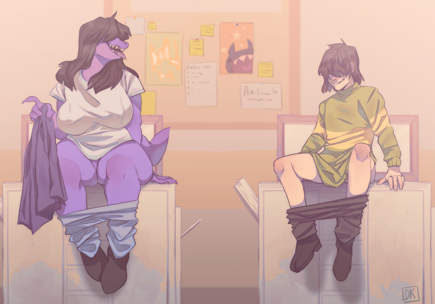 kris and susie (undertale (series) and etc) created by darkriallet