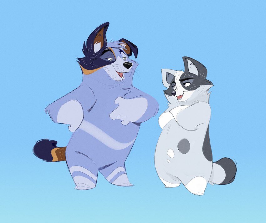 stripe heeler and trixie heeler (bluey (series)) created by arealtrashact