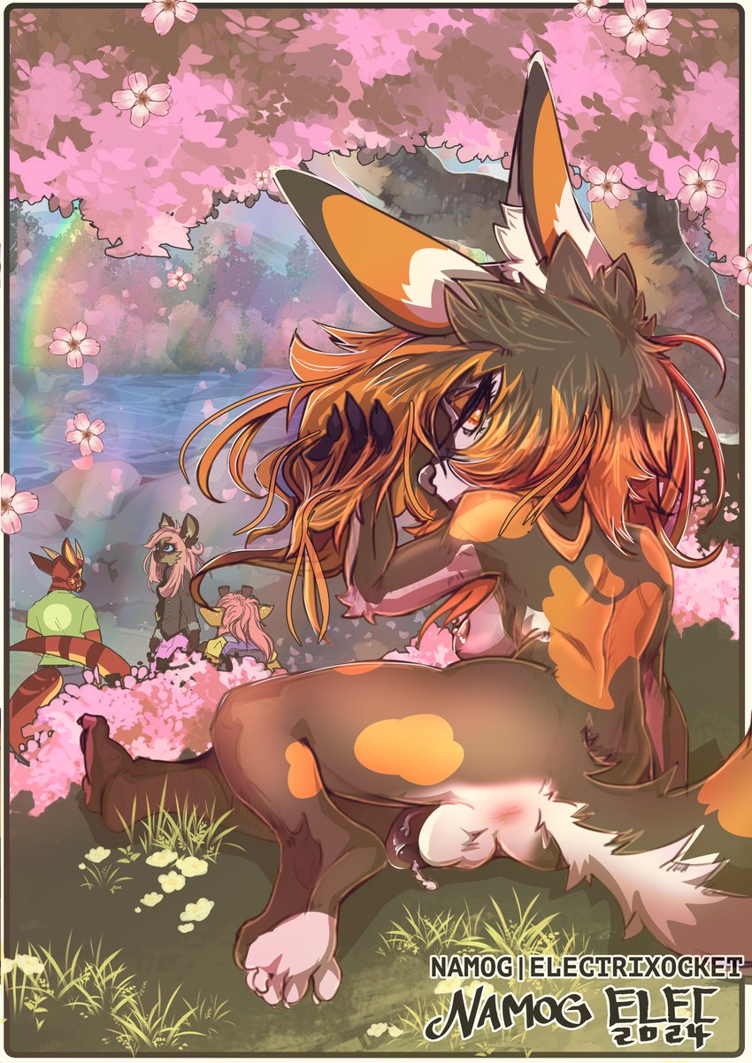 background character, koi vixen, and sunny created by namog, norangcha, and orockseal