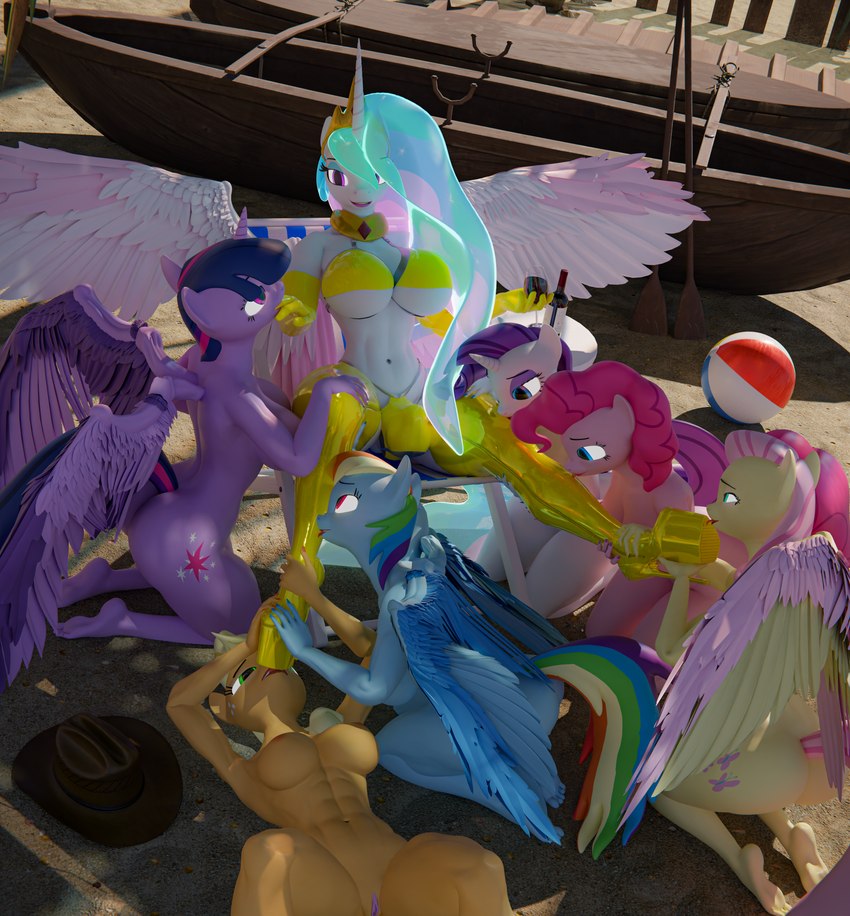 princess celestia, twilight sparkle, rainbow dash, fluttershy, pinkie pie, and etc (friendship is magic and etc) created by vladichslg