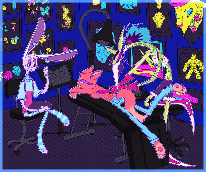 bunny, ivy, kitty, and snake (courage the cowardly dog and etc) created by plentyofsoup