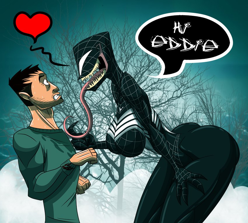 eddie brock, she-venom, and venom (marvel) created by therizkpiecraft