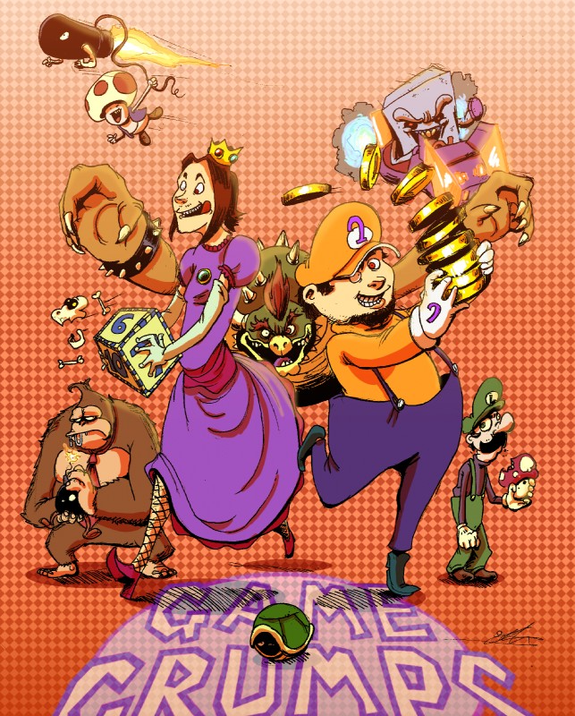 donkey kong, princess peach, arin hanson, jon jafari, egoraptor, and etc (donkey kong (series) and etc) created by unknown artist