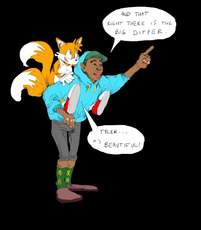 miles prower and tyler the creator (sonic the hedgehog (series) and etc) created by unknown artist