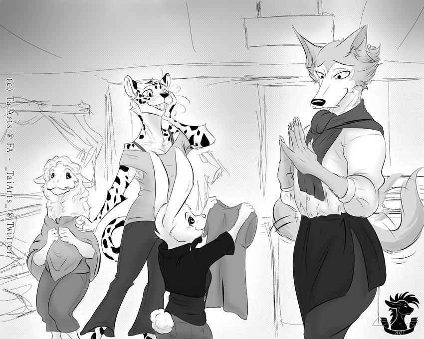 haru, legoshi, peach, and sheila (beastars) created by taiarts