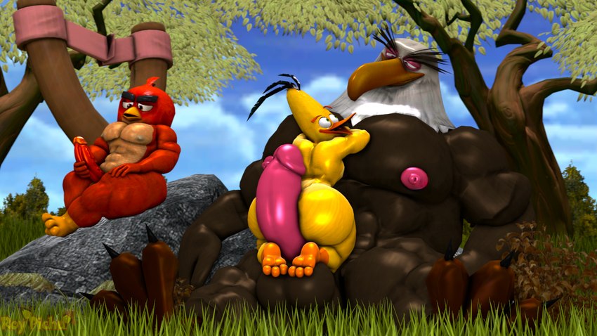 chuck, mighty eagle, and red (the angry birds movie and etc) created by dr.ivopingasnik and kabalmystic (artist)