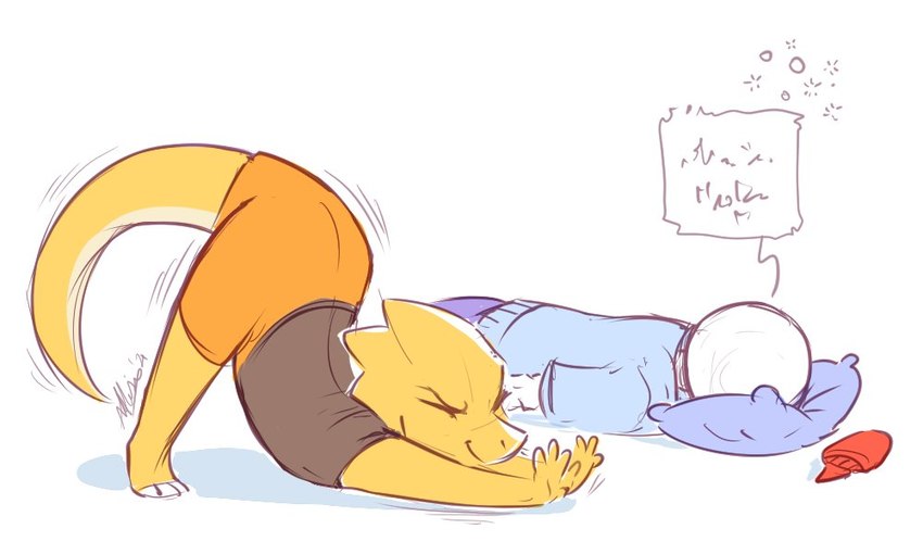 alphys and sans (undertale (series) and etc) created by allesiathehedge