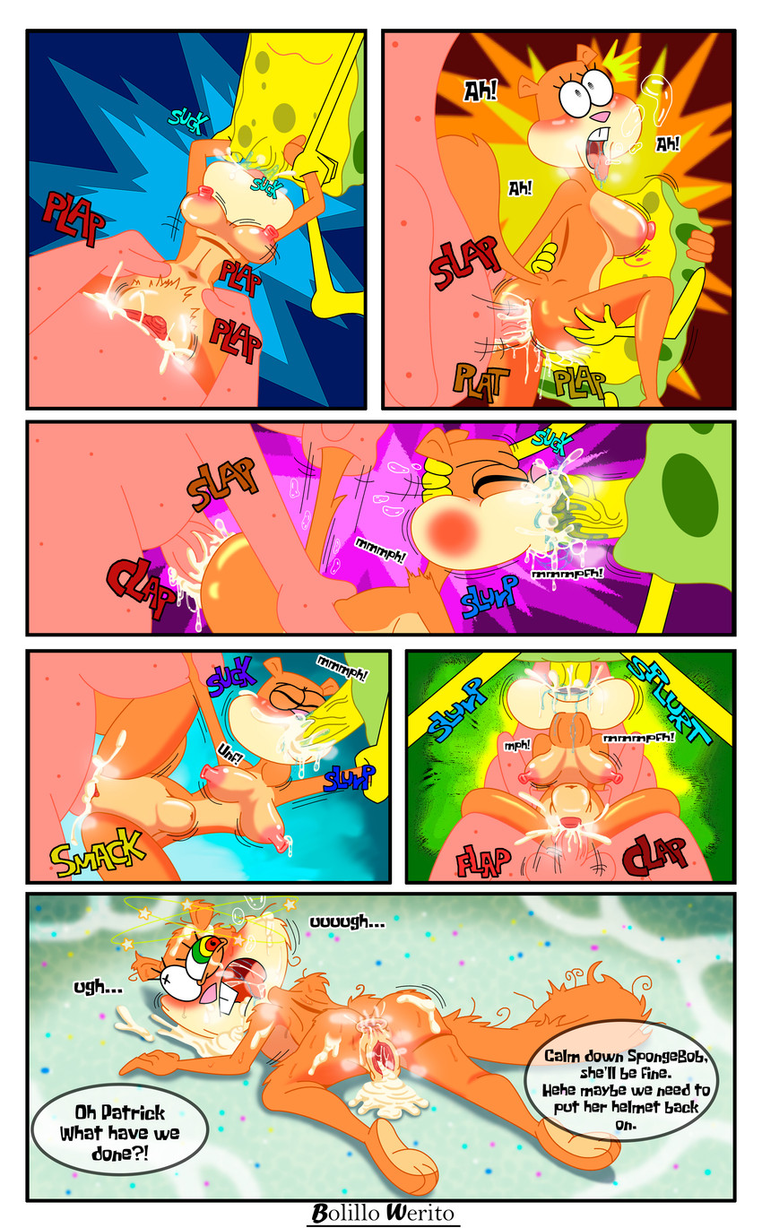 patrick star, sandy cheeks, and spongebob squarepants (spongebob squarepants and etc) created by bolillo werito