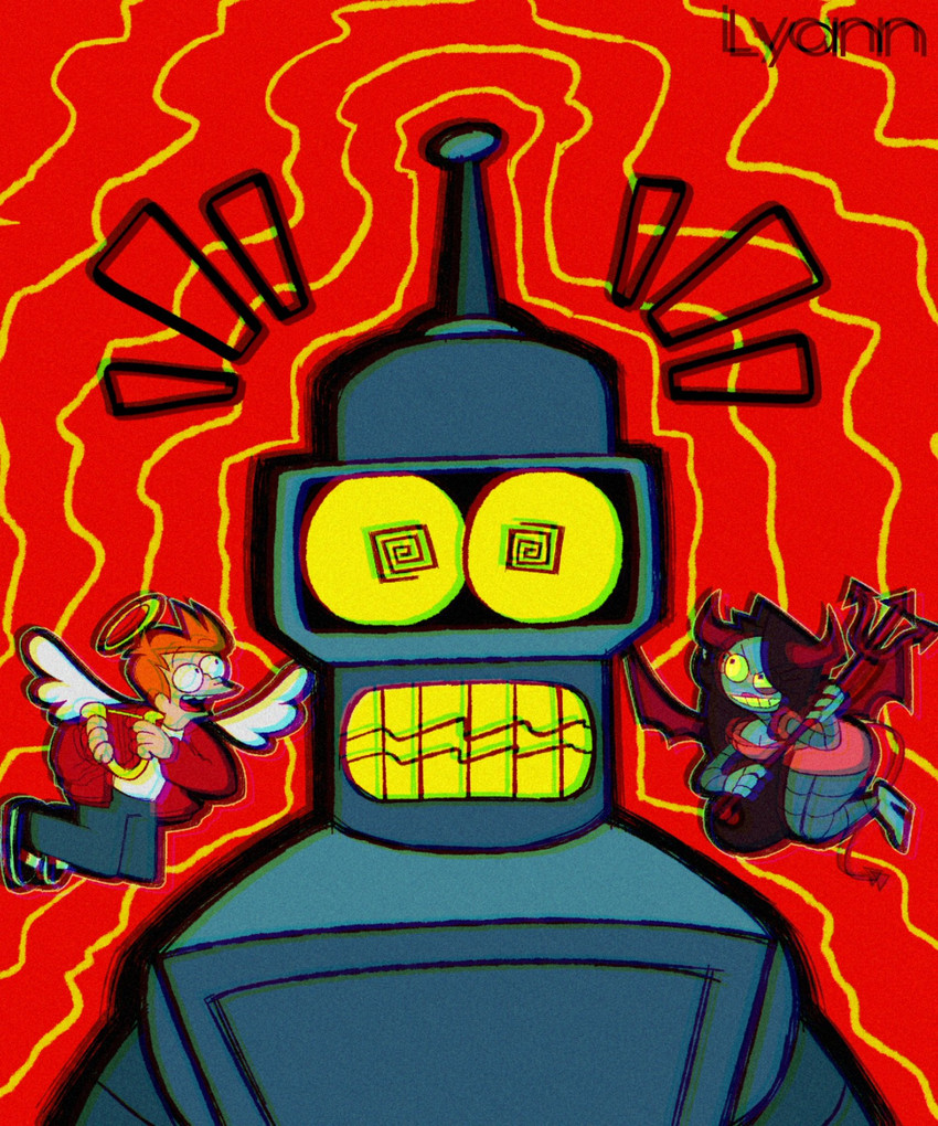 bender bending rodríguez, fan character, and philip j. fry (comedy central and etc) created by lyannmomoiro