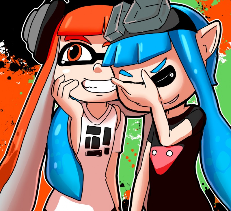 inkling girl (girls laughing (meme) and etc) created by unknown artist