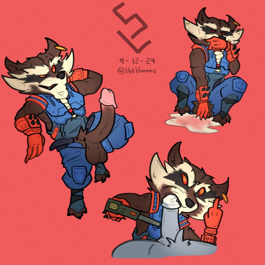 rocket raccoon (guardians of the galaxy and etc) created by sterlingrizzly