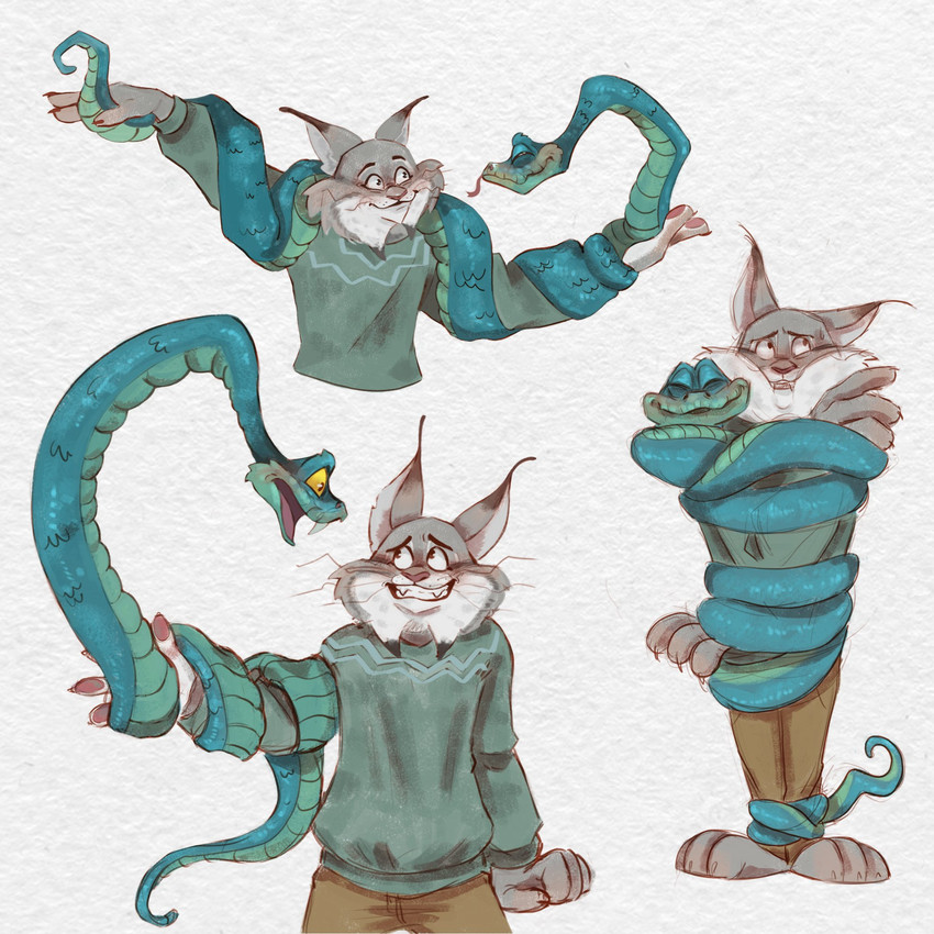 gary de'snake and pawbert lynxley (zootopia and etc) created by weirdwindow