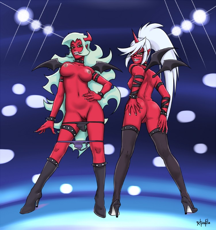 kneesocks daemon and scanty daemon (panty and stocking with garterbelt) created by radprofile