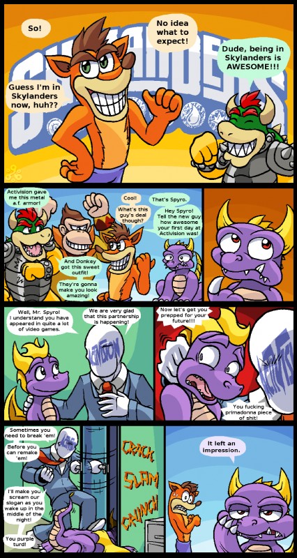 anon, bowser, crash bandicoot, donkey kong, and spyro (crash bandicoot (series) and etc) created by grumpyvulpix