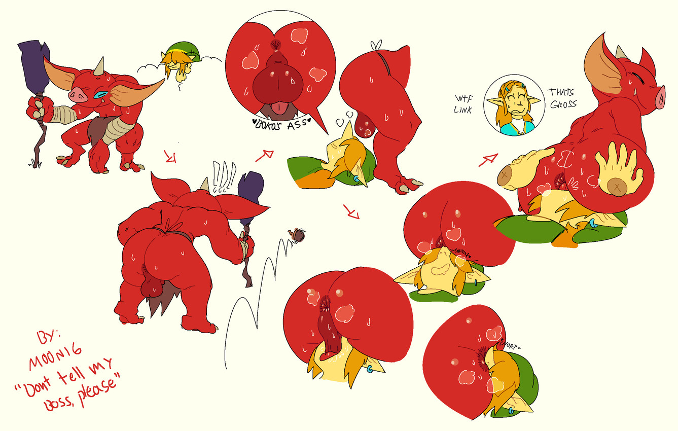 link and princess zelda (the legend of zelda and etc) created by lilmoonie