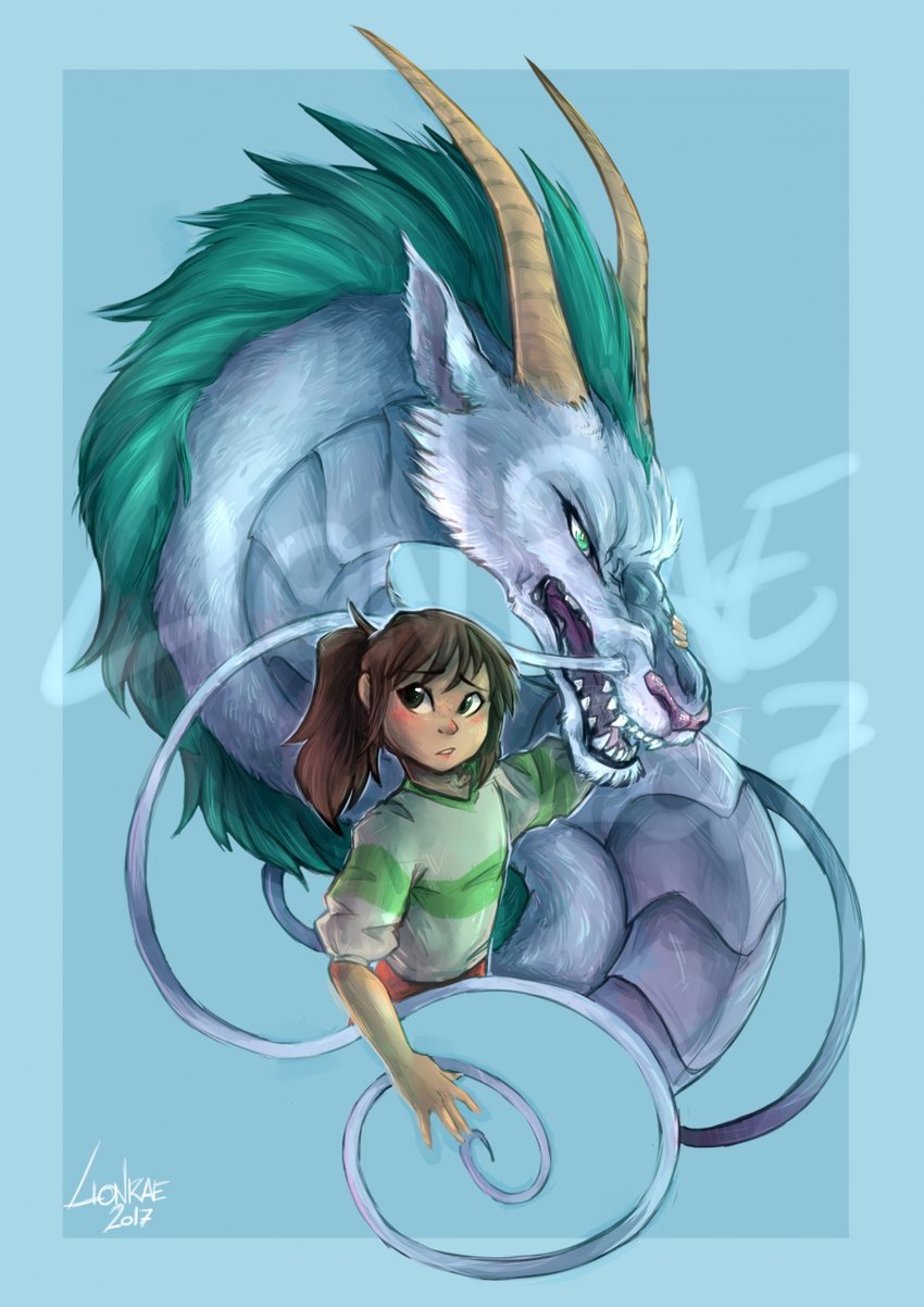 chihiro ogino and haku (east asian mythology and etc) created by lionrae