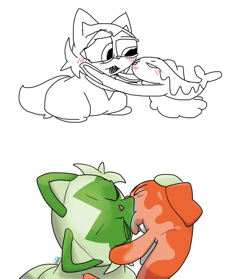 yoshi and toad kissing and etc created by rvl (artist)