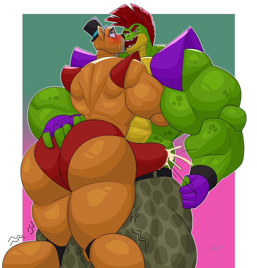 glamrock freddy and montgomery gator (five nights at freddy's: security breach and etc) created by somniumfox