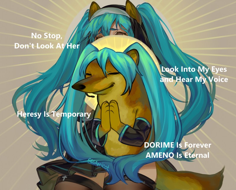 cheems and hatsune miku (dogelore and etc) created by bsapricot