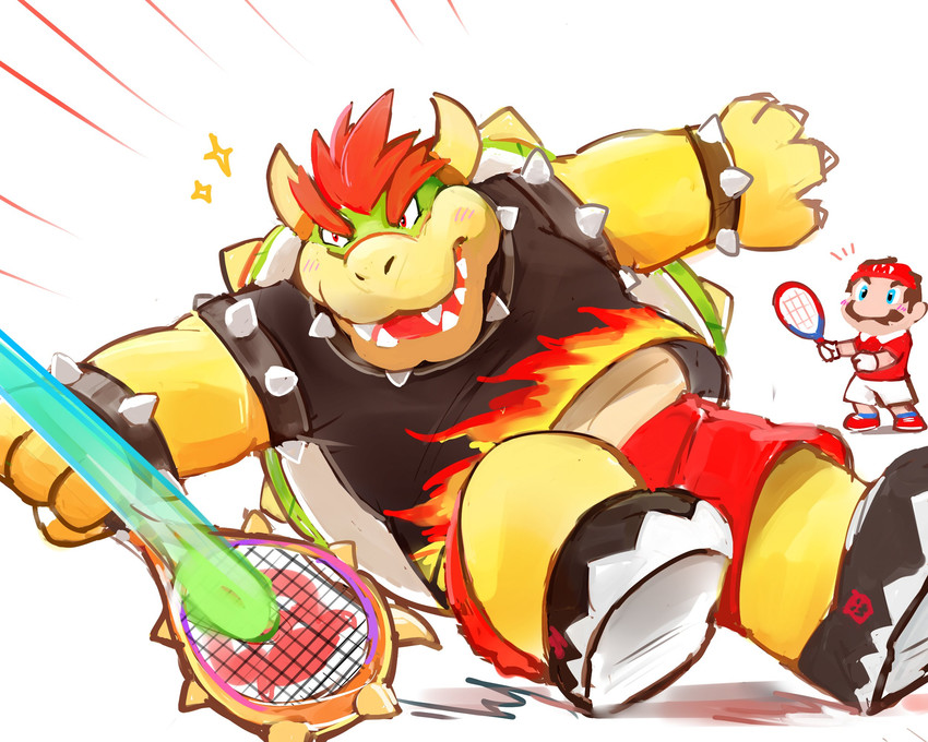 bowser and mario (mario tennis aces and etc) created by lates