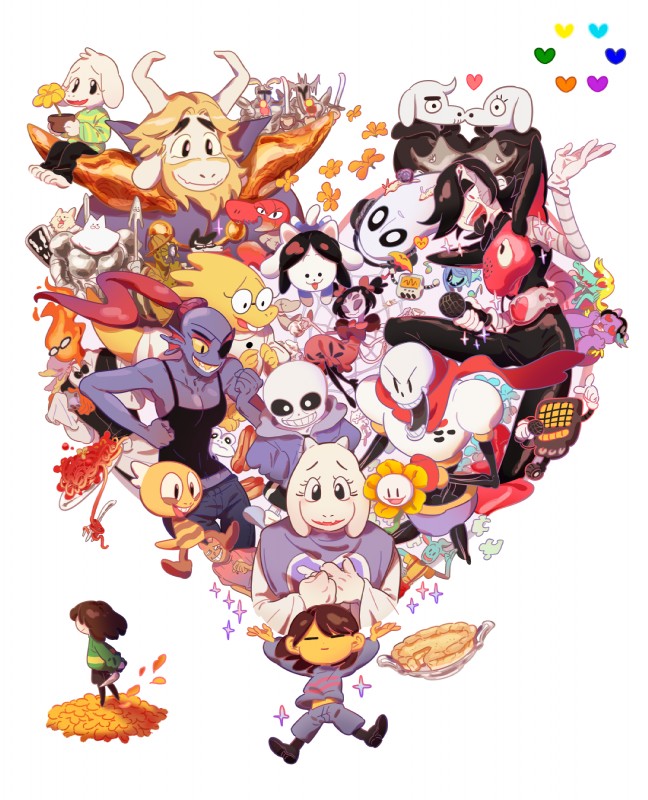 annoying dog, papyrus, temmie, bratty, frisk, and etc (undertale (series) and etc) created by mel12da (artist)