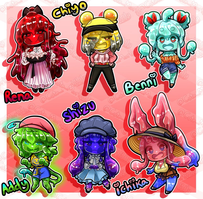 ichika, benni, chiyo, shizu, addy, and etc created by morbidlycutecrunch