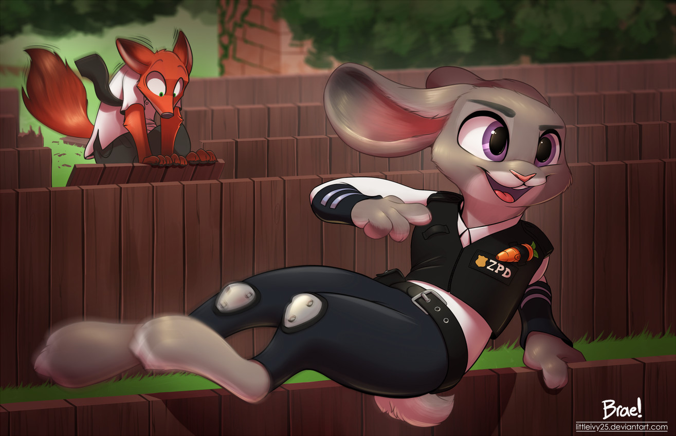 judy hopps and nick wilde (hot fuzz and etc) created by braeburned