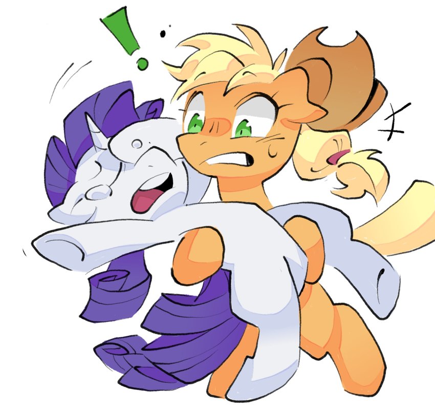 applejack and rarity (friendship is magic and etc) created by lound