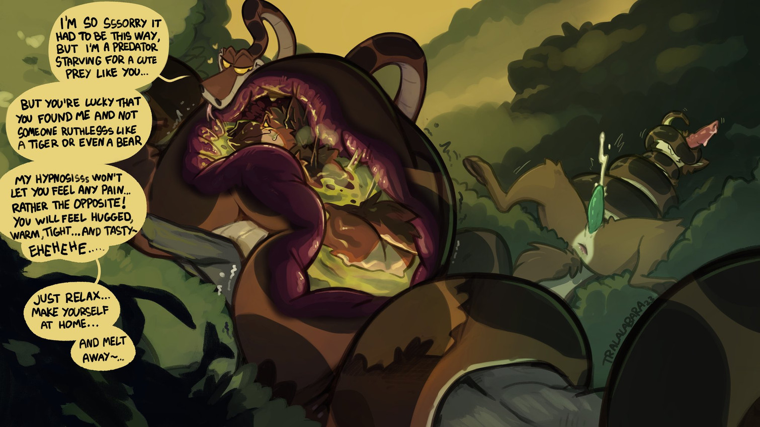 kaa, lucas, and tralalabara (the jungle book and etc) created by haps