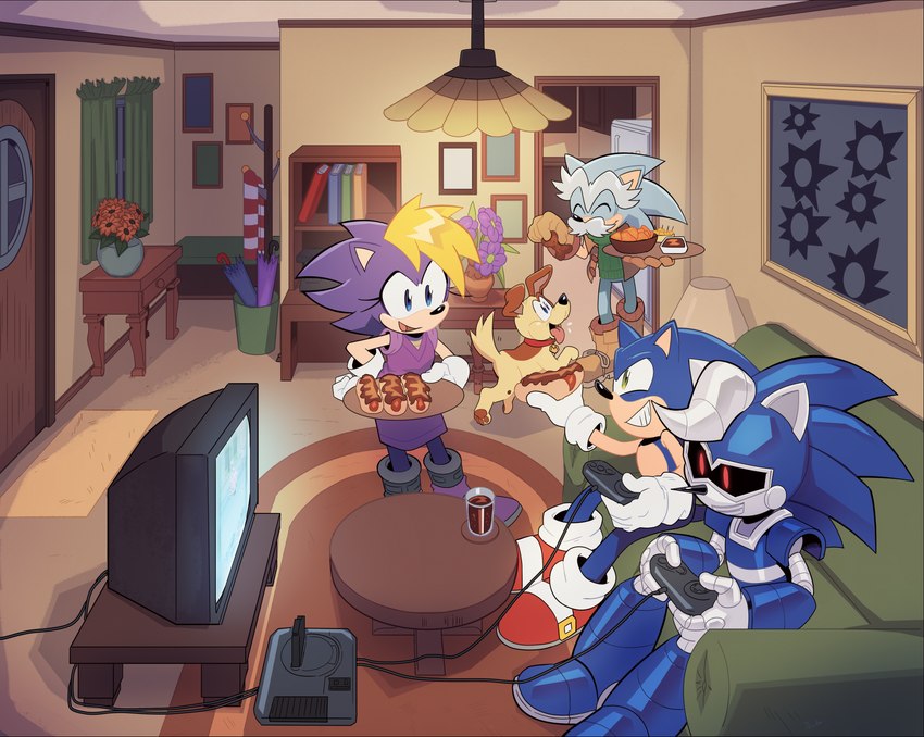 sir charles hedgehog, bernadette hedgehog, sonic the hedgehog, jules hedgehog, ben muttski, and etc (sonic the hedgehog (archie) and etc) created by drawloverlala