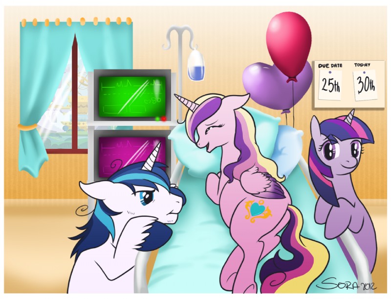 princess cadance, shining armor, and twilight sparkle (friendship is magic and etc) created by black-namer and borrowsoul