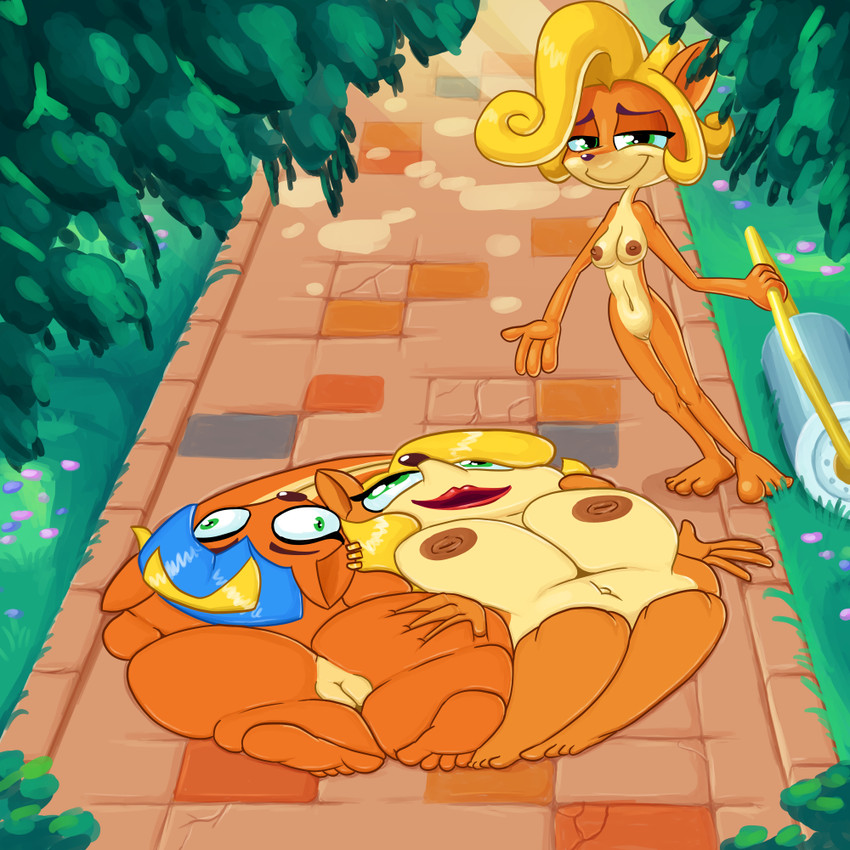 coco bandicoot, pirate tawna, and tawna bandicoot (crash bandicoot 4: it's about time and etc) created by noctulov