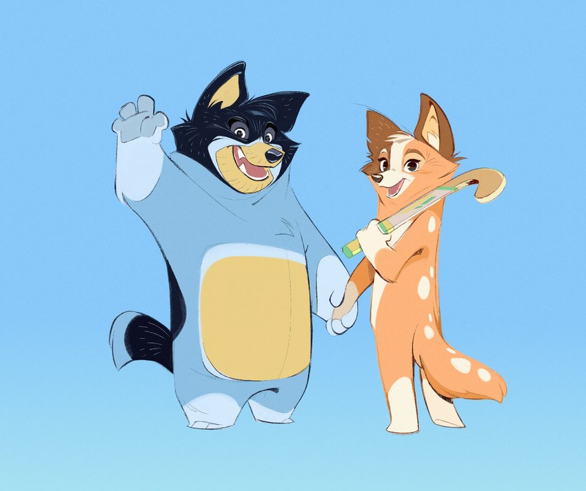 bandit heeler and chilli heeler (bluey (series)) created by arealtrashact