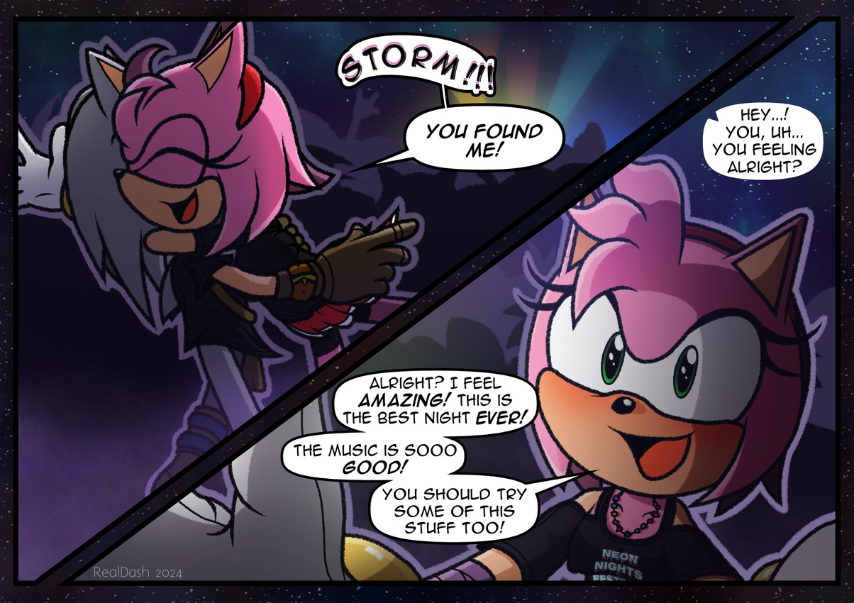 amy rose, fan character, and storm the hedgehog (sonic the hedgehog (series) and etc) created by realdash
