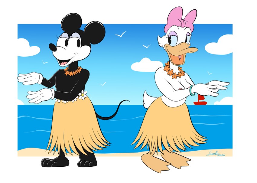 daisy duck and minnie mouse (mr. duck steps out and etc) created by lunula (artist)