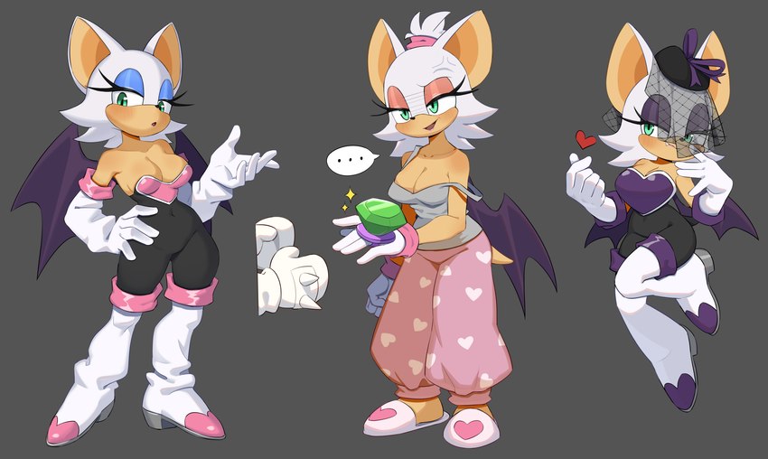 rouge the bat (sonic the hedgehog (series) and etc) created by flowerpigeon73