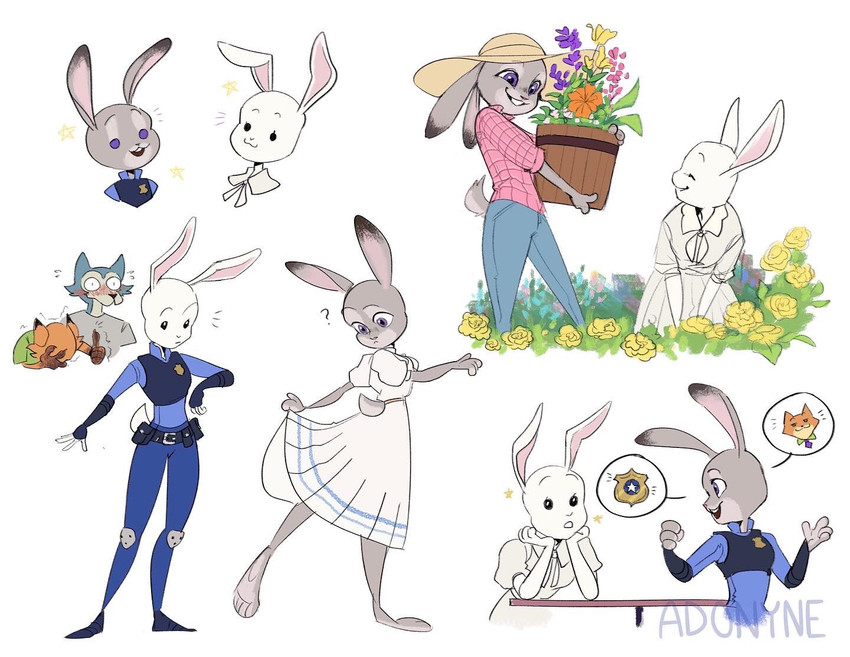 haru, judy hopps, legoshi, and nick wilde (beastars and etc) created by adonyne