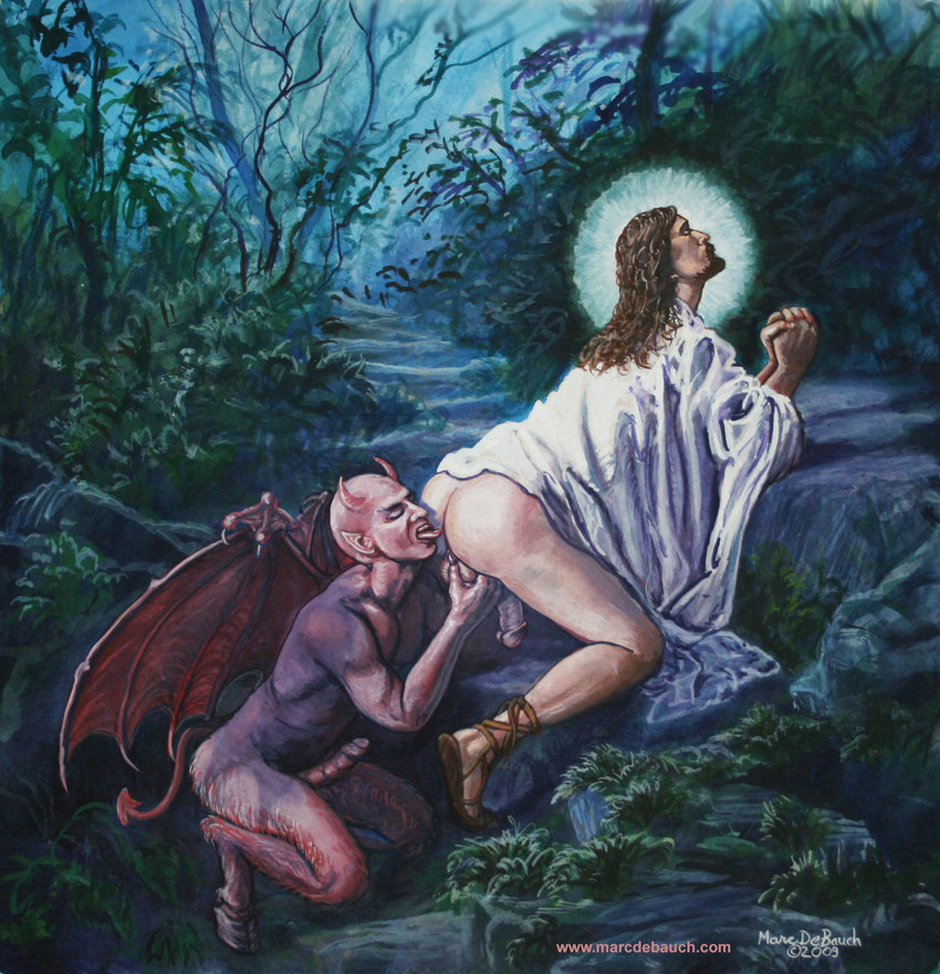 jesus christ and satan (christianity) created by marc debauch