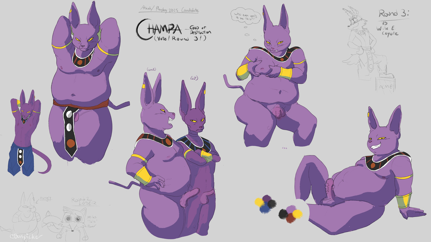 beerus, champa, miles prower, and wile e. coyote (sonic the hedgehog (series) and etc) created by bunpicker