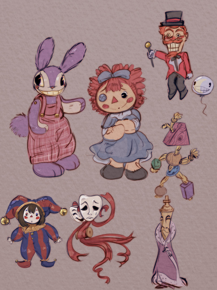 ragatha, bubble, gangle, kinger, zooble, and etc (the amazing digital circus and etc) created by trinketfox