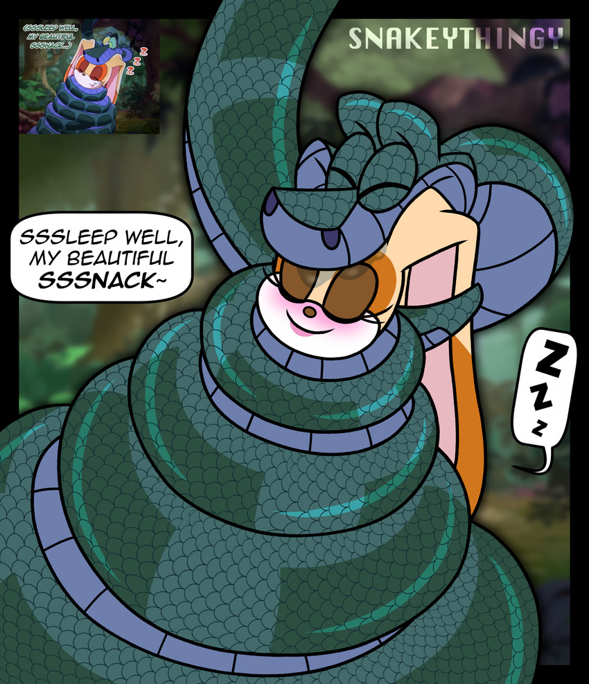 kaa and vanilla the rabbit (sonic the hedgehog (series) and etc) created by snakeythingy