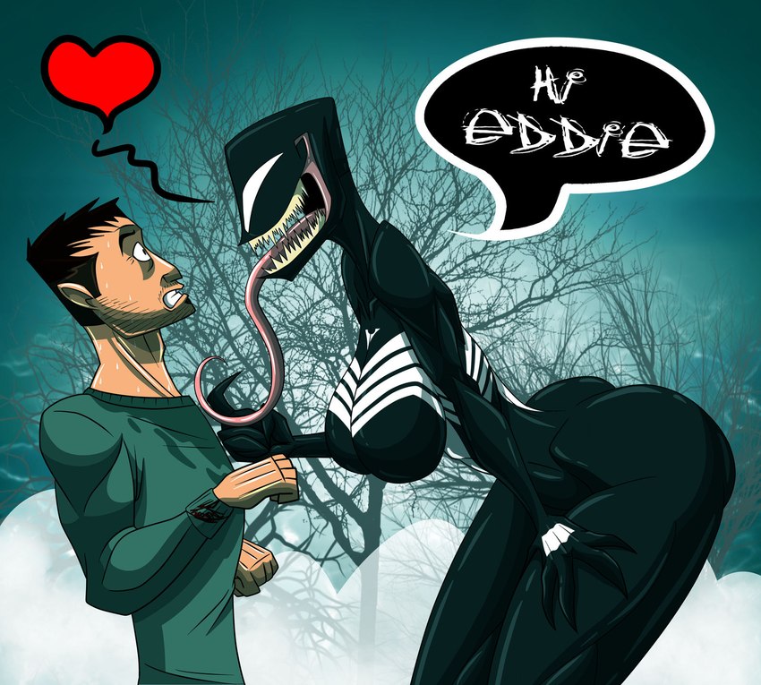 eddie brock, she-venom, and venom (marvel) created by therizkpiecraft