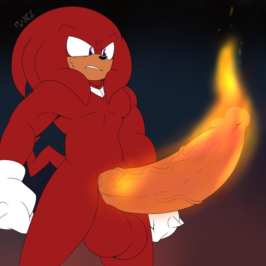 knuckles the echidna (sonic the hedgehog (series) and etc) created by flamez