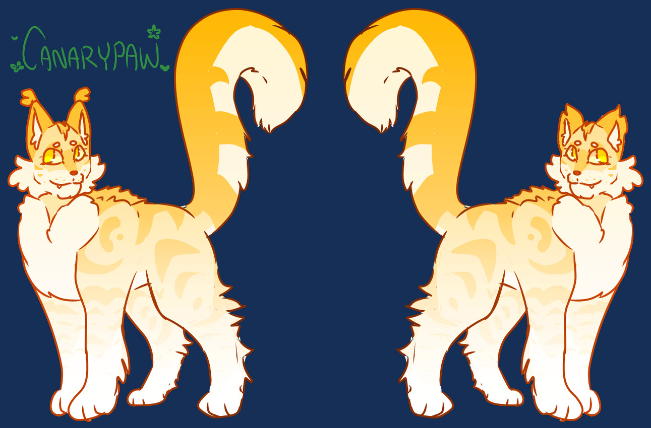 canarypaw and fan character (warriors (book series)) created by snuffkitt3n