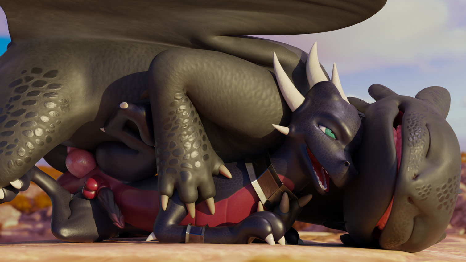 cynder and toothless (how to train your dragon and etc) created by no-name-no-problem