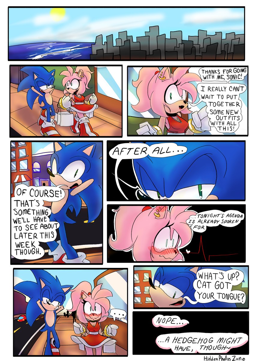 amy rose and sonic the hedgehog (sonic the hedgehog (series) and etc) created by hiddenphalluszone